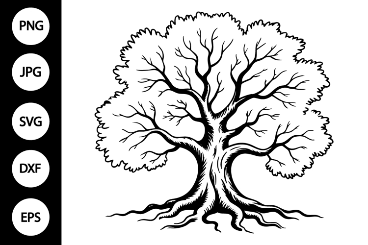  Tree With Roots Silhouette Image 3