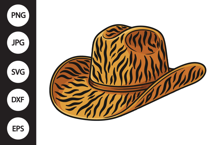 Cowboy Hat with Tiger Print SVG