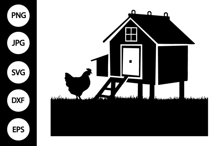 Silhouette Chicken Coop SVG example image 1