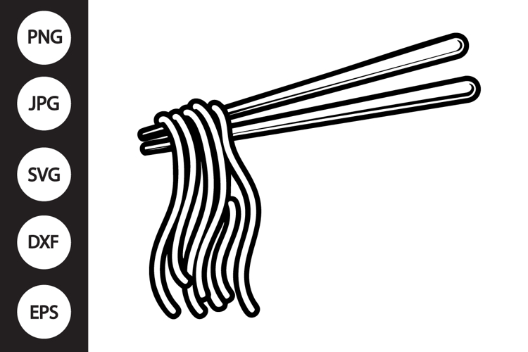 Chopsticks with Noodles SVG
