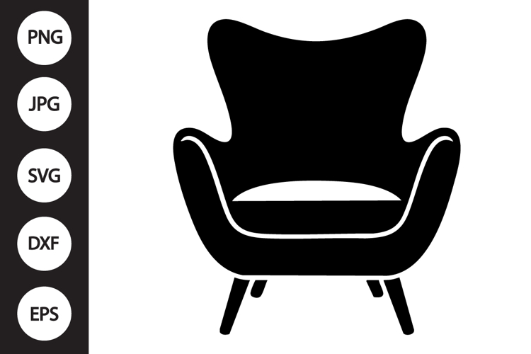 Modern Lounge Chair Silhouette SVG