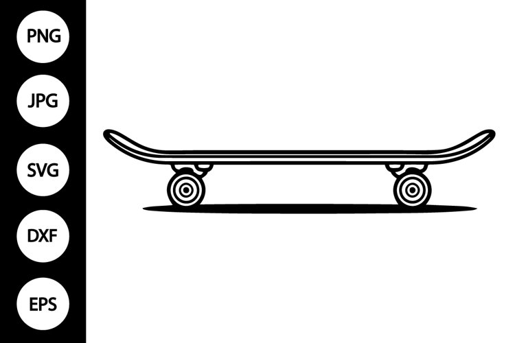 Outline Skateboard SVG, Coloring Page example image 1
