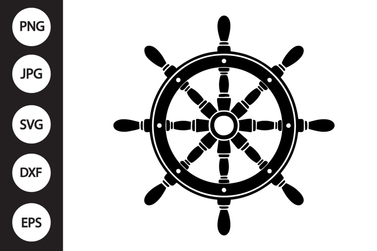 Ship Wheel Silhouette SVG (6657233)