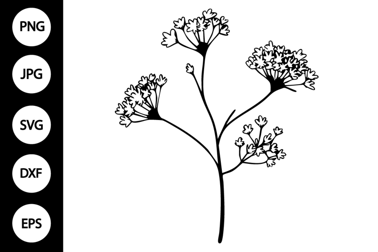Flower Clipart Black And White Image 12
