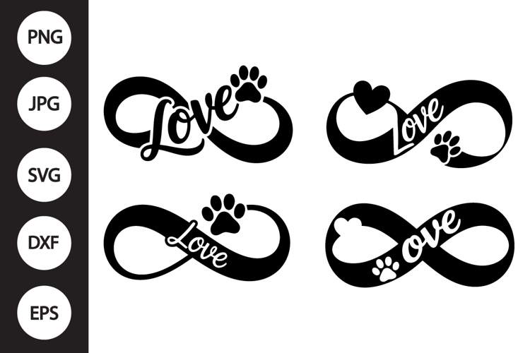Infinity Love with Paw Print SVG