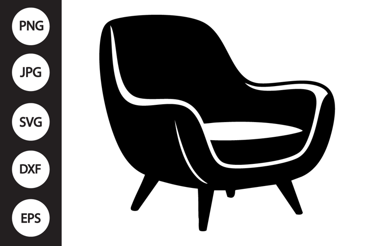 Modern Lounge Chair Silhouette SVG