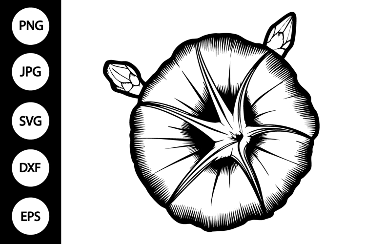 Flower Clipart Black And White Image 2