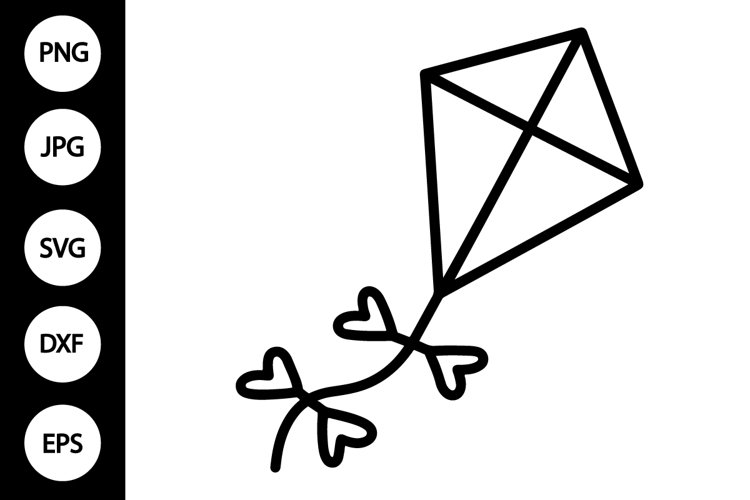 Outline Flying Kite SVG, Coloring Page