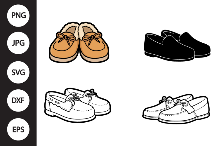 Moccasin Slippers SVG, Moccasin Slippers Clipart example image 1