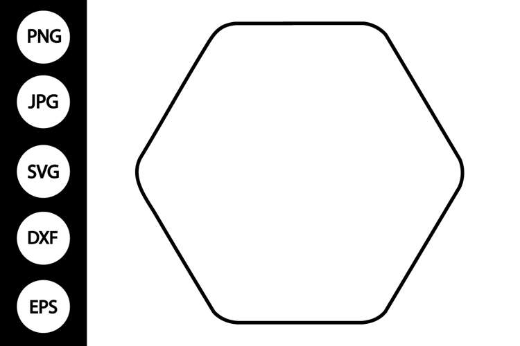 Hexagon Rounded Frame SVG