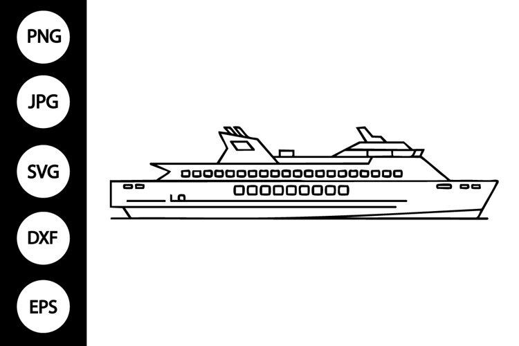 Ferry Outline SVG, Coloring Page example image 1