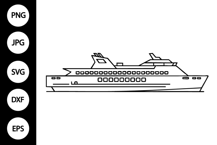 Ferry Outline SVG, Coloring Page