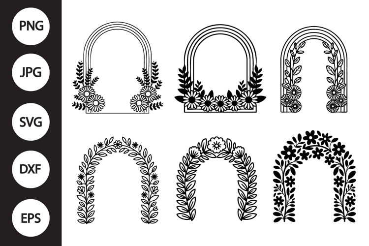 Arch Floral Frame SVG, Arch Floral Frame Clipart