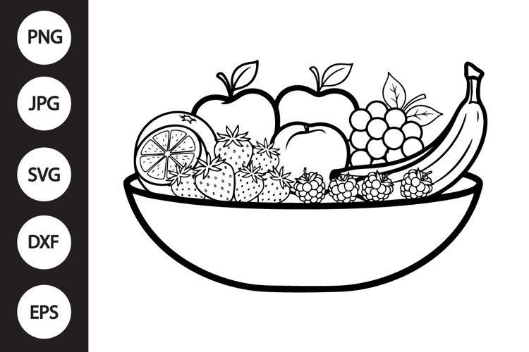 Fresh Fruit Bowl SVG example image 1