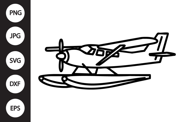 Seaplane Outline SVG, Coloring Page