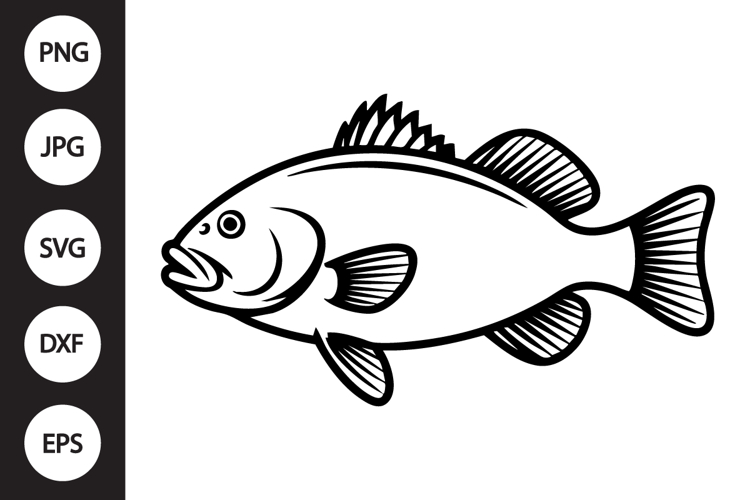 Black Drum Fish SVG