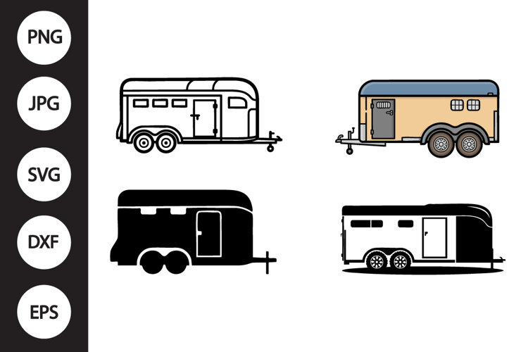 Horse Trailer SVG, Horse Trailer Clipart example image 1
