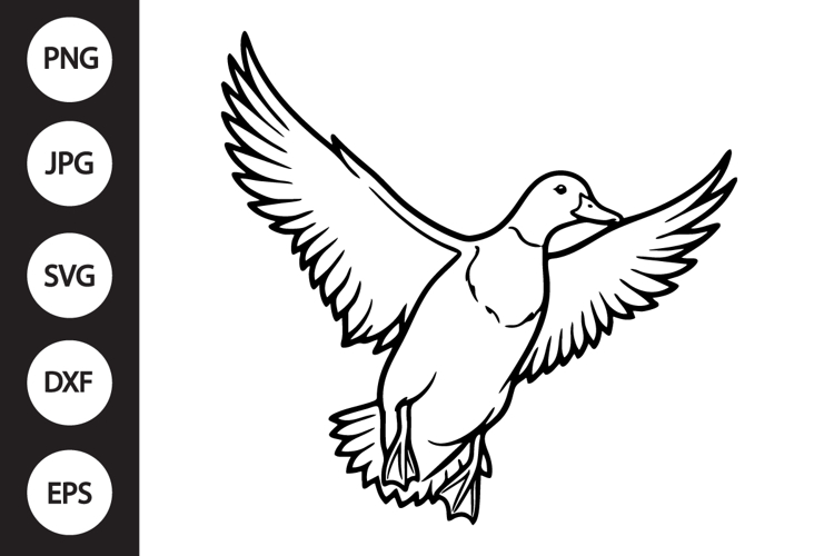 Flying Mallard Duck SVG