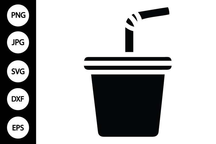 Silhouette Cup with Straw SVG example image 1
