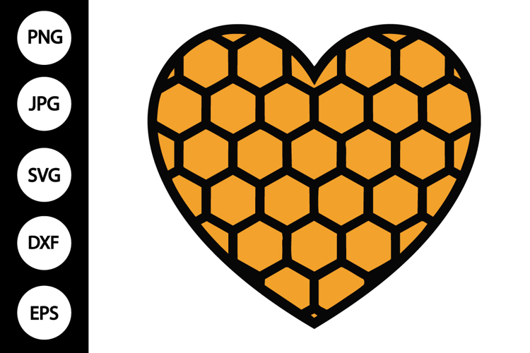 Honeycomb Heart Clipart SVG