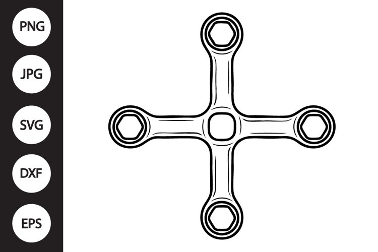 Cross Wheel Wrench SVG