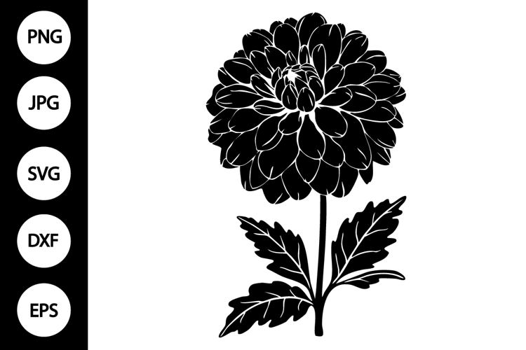Silhouette Dahlia Flower SVG