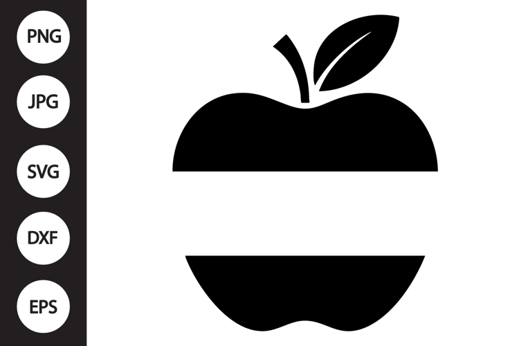 Split Apple Monogram SVG example image 1