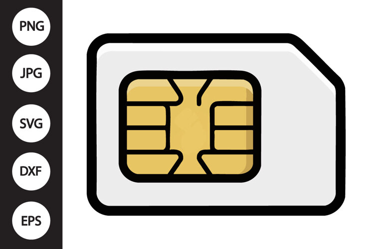 SIM Card SVG example image 1