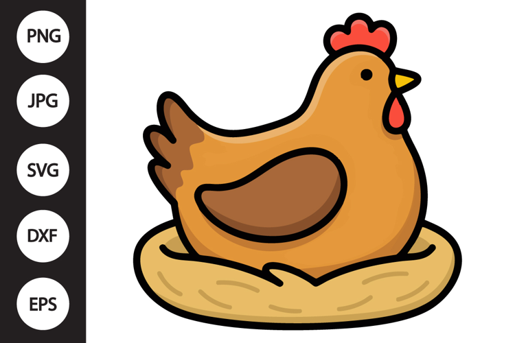 Chicken on Nest SVG