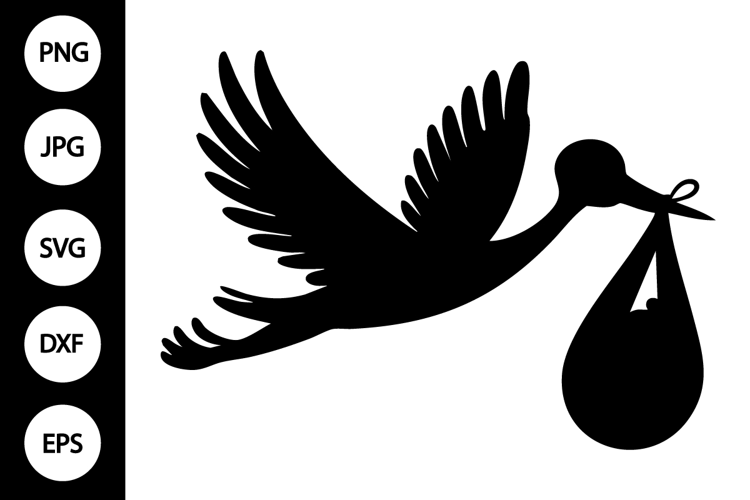 Stork and Baby SVG