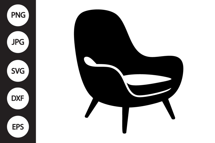 Modern Lounge Chair Silhouette SVG