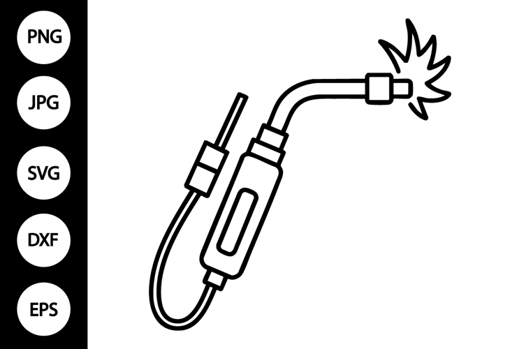 Welding Torch Outline SVG, Coloring Page