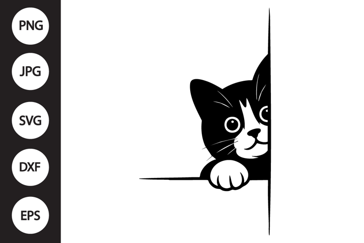 Cat Peeking Svg Image 24