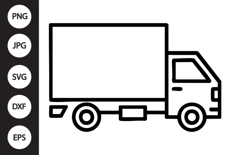 Box Truck Outline SVG, Coloring Page