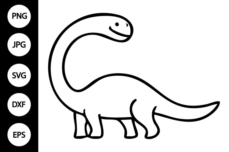 Outline Dinosaur SVG, Coloring Page