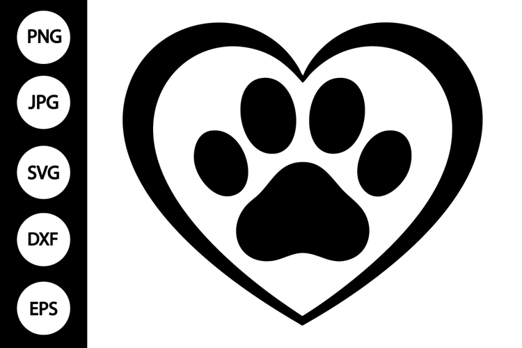 Heart paw print svg Image 3