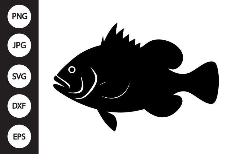 Black Drum Fish SVG