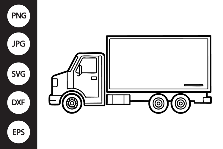 Box Truck Outline SVG, Coloring Page (6660754)