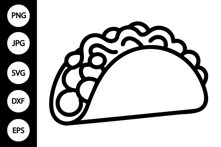 Outline Taco SVG Image 4