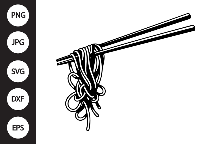 Chopsticks with Noodles SVG