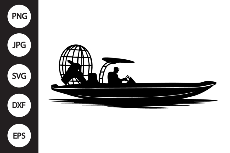 Airboat Silhouette SVG