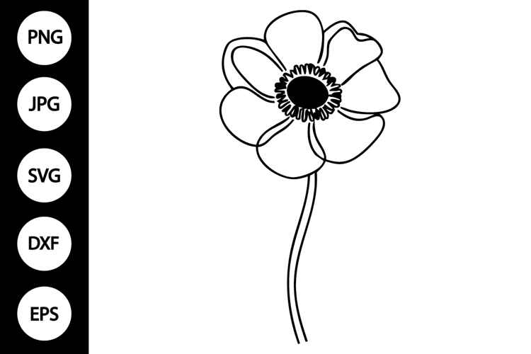 Flower Clipart Black And White Image 24