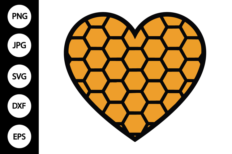 Honeycomb Heart Clipart SVG