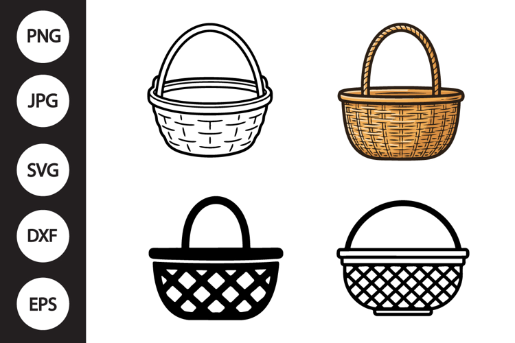 Wicker Basket SVG, Wicker Basket Clipart