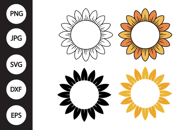 Outline Sunflower Clipart Image 23