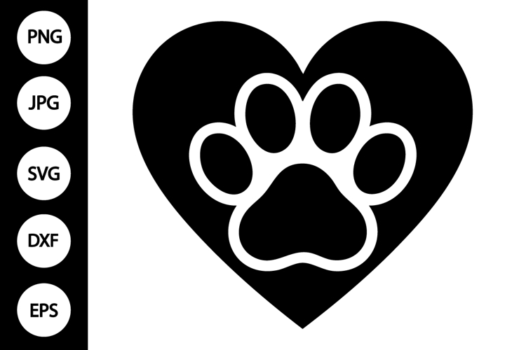 Heart paw print svg Image 4