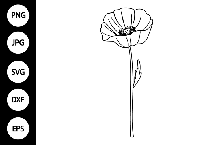 Flower Clipart Black And White Image 12