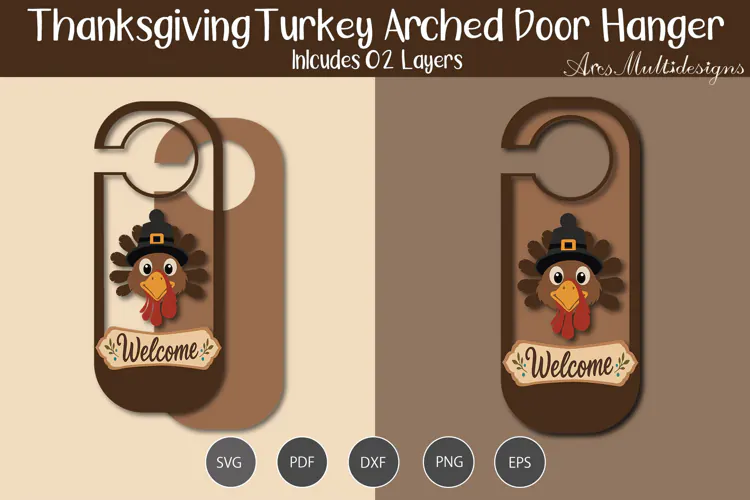 Thanksgiving turkey arched door hanger