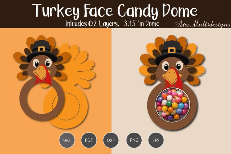 Turkey Face Candy Dome Holder example image 1