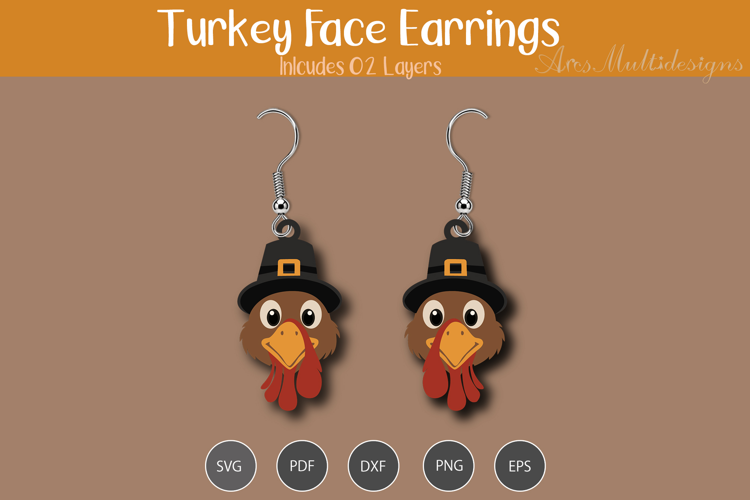 Turkey Head Earrings SVG